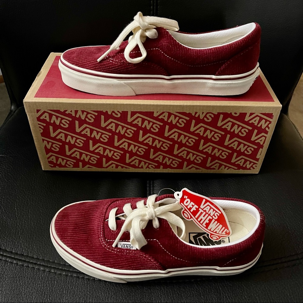 Burgandy Cordoroy Vans Sneakers